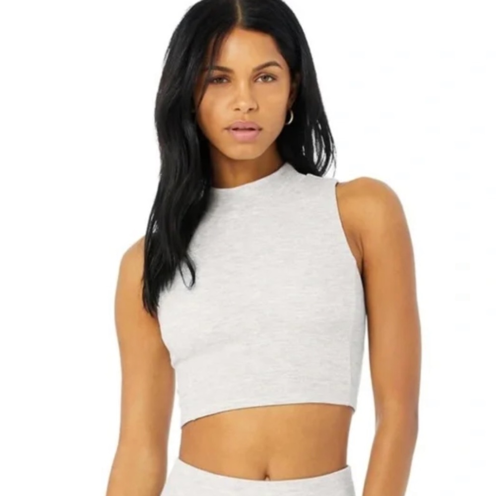 NWT ALO Micro Waffle Comfort Bra Tag size M Grey